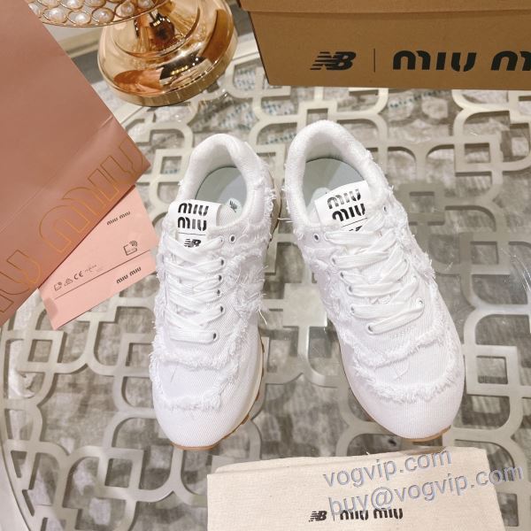 ミュウミュウ MIUMIUブランドコピー NXMIU056 カジュアルシューズ スニーカー 2025人気定番新作