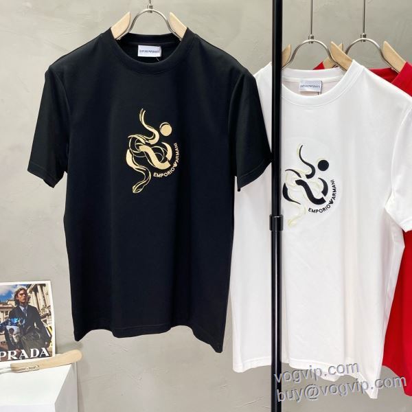 大絶賛の履き心地! アルマーニ ARMANIコピー ブランド 半袖Tシャツ 3色可選 2025驚きの破格値大人気