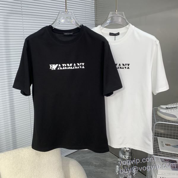 今話題の最新作 半袖Tシャツ 2色可選 アルマーニ ARMANI 2025お得セール コピー 商品 販売