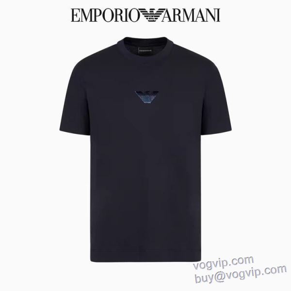 アルマーニ ARMANI 2025お得セール 半袖Tシャツ 2色可選 当店ランキング1位常連 最大級ブランドコピー通販優良店