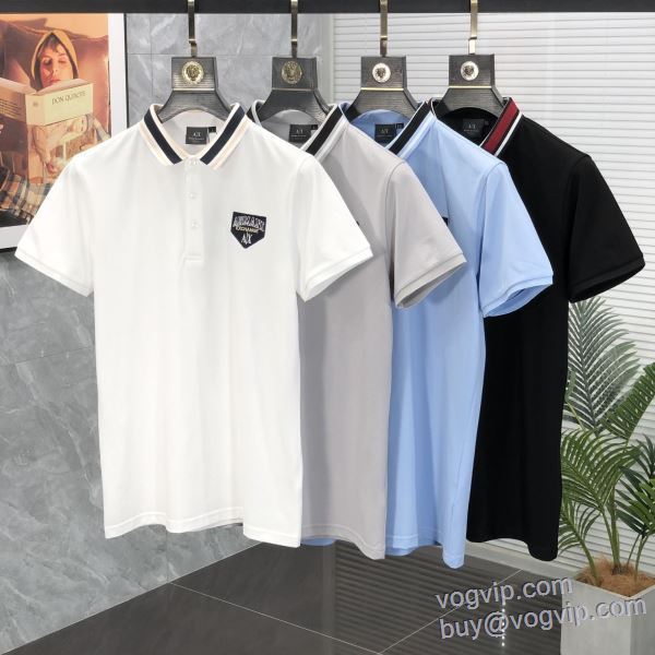 2025最新入荷 アルマーニ ARMANI 半袖ポロシャツ 4色可選 スーパーブランドコピー品質保証 韓国の人気