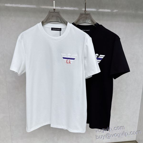 2025春夏 著名人の着用 アルマーニ ARMANI 半袖Tシャツ 2色可選 スーパーコピー