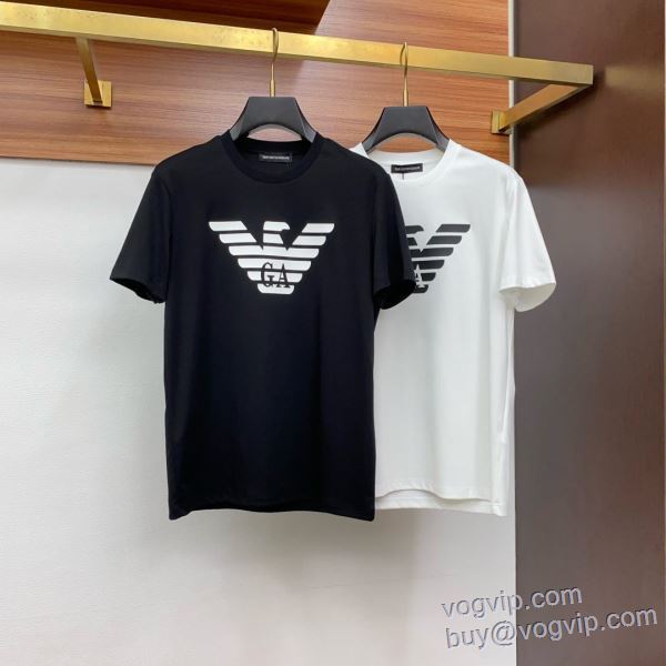 2025年モデル入荷 アルマーニ ARMANI 2色可選 肌触りのいい 半袖Tシャツ コピーブランド