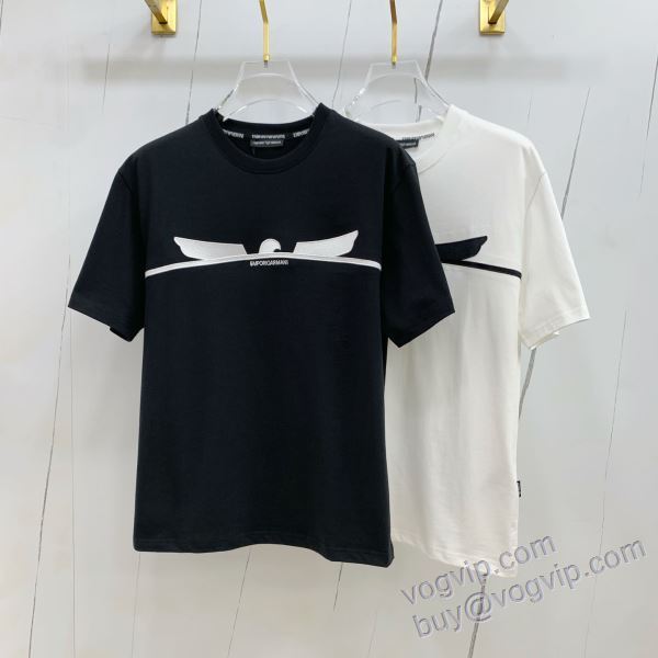 2025春夏季超人気 アルマーニ ブランド 偽物 通販 NXZAR052 半袖Tシャツ 2色可選 シックスタイルに活躍