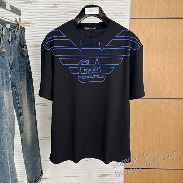 洗練を十分に演出する アルマーニ ARMANIコピーブランド NXZAR065 2025超人気新品 半袖Tシャツ 2色可選