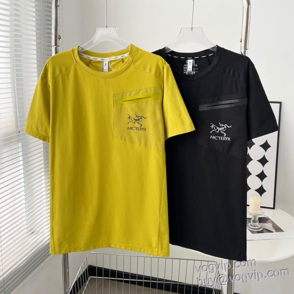 半袖Tシャツ アークテリクス ブランドコピー 2025激安大特価安い 2色可選 首胸ロゴ
