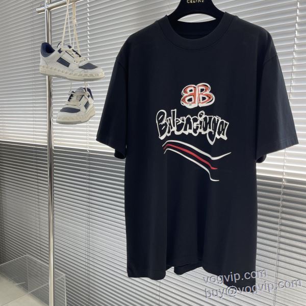 ファション性の高い バレンシアガ BALENCIAGA 半袖Tシャツ 2色可選 人気のスーパーブランドコピー品質保証 2025高級品 通販