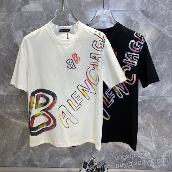 チノパン 狙える優秀アイテム バレンシアガ BALENCIAGA スーパーコピー 2025春夏季超人気 半袖Tシャツ 2色可選