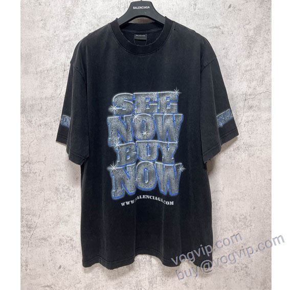 バレンシアガ BALENCIAGAコピー NXZBAL104 2025HOTお買い得 半袖Tシャツ 2色可選 上品上質