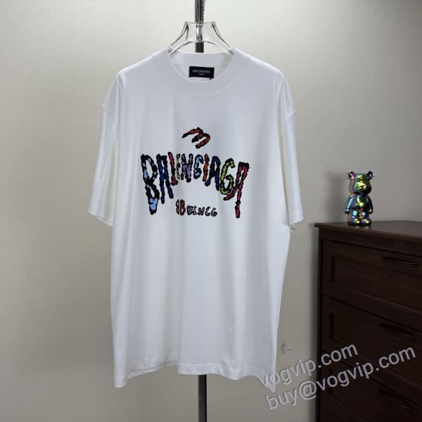 お洒落に魅せる バレンシアガ コピー ブランド NXZBAL210 半袖Tシャツ 2色可選 2025超激得高品質