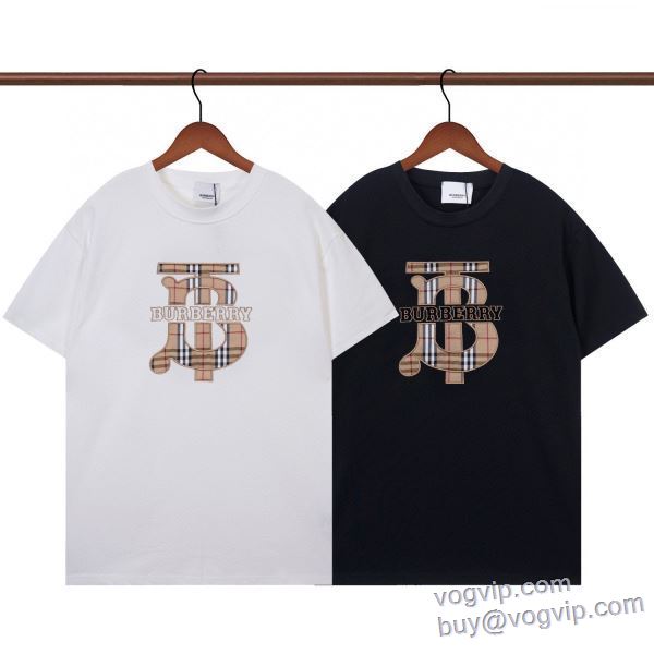 高品質 人気 バーバリー 偽物ブランド 半袖Tシャツ 2色可選 2025春夏季超人気