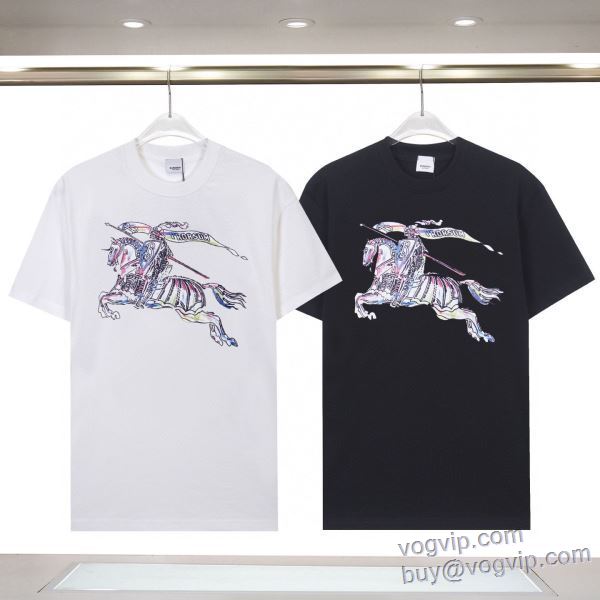 半袖Tシャツ 個性的なデザ バーバリー ブランドコピー 2025最新入荷 2色可選