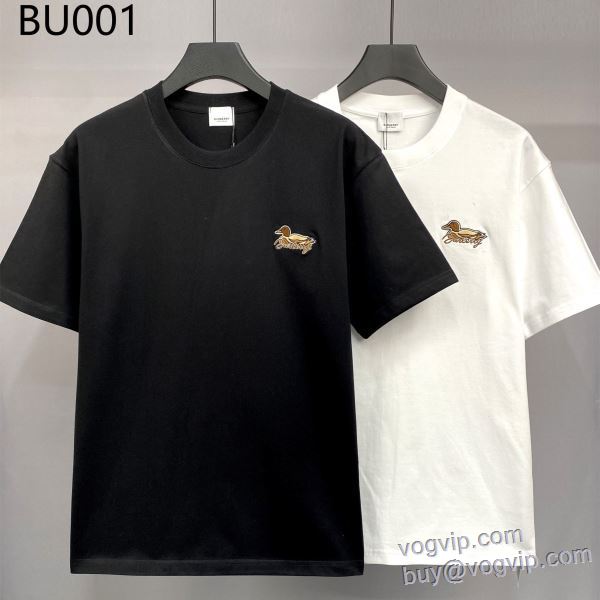 バーバリー BURBERRY 2025爆発的通販 半袖Tシャツ 2色可選 お洒落に魅せる ブランドスーパーコピー 激安専門店