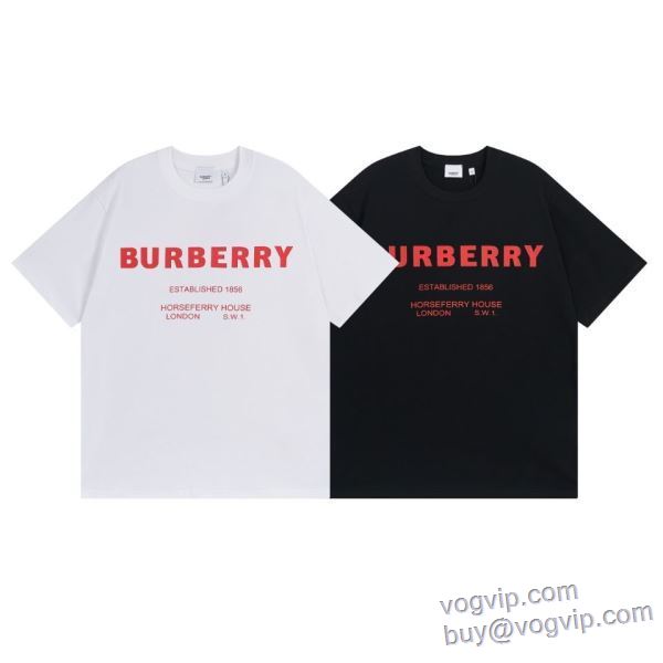 バーバリー BURBERRY 2色可選 ブランド 偽物 通販 2025年 半袖Tシャツ 圧倒的な高級感