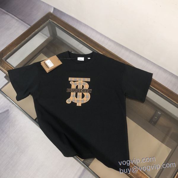 肌触りの気持ちい? バーバリー 2025高品質 半袖Tシャツ 2色可選 BURBERRY ブランドスーパーコピー