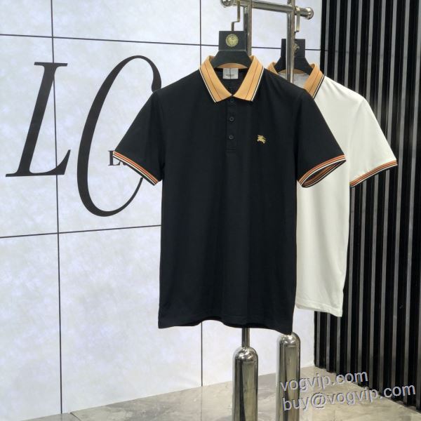 高級感ある バーバリー BURBERRY vogブランド コピー 優良店 2025限定セール高品質 半袖ポロシャツ 2色可選