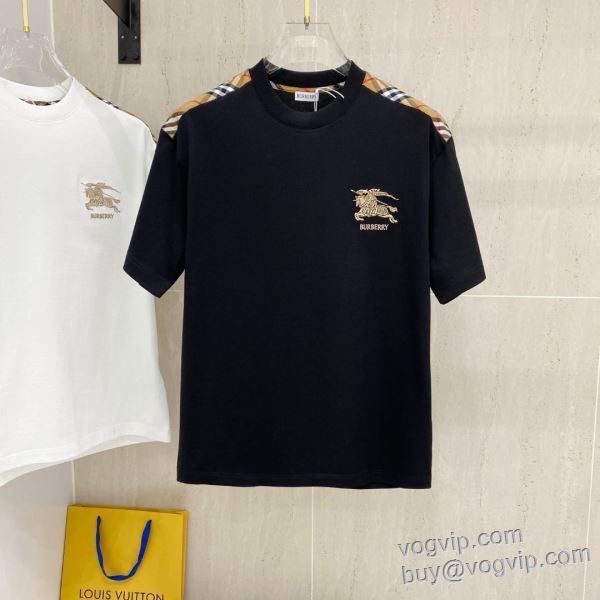 高級感溢れるデザイン バーバリー コピーブランド 2025激安大特価最新作 半袖Tシャツ 2色可選