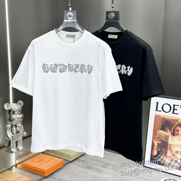 バーバリー BURBERRY 偽物ブランド 2025人気定番爆買い 半袖Tシャツ 2色可選 数に限りがある
