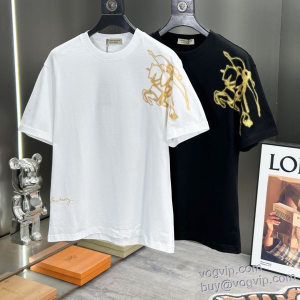バーバリー BURBERRY 2025人気販売 コピー ブランド 半袖Tシャツ 2色可選 お洒落に魅せる