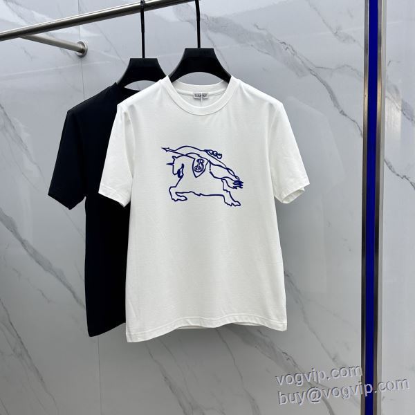バーバリー BURBERRY 2025数量限定格安 半袖Tシャツ 2色可選 存在感のある ブランドスーパーコピー