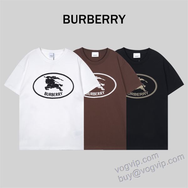 BURBERRYコピー ブランド NXZBU238 2025品質保証 バーバリー 半袖Tシャツ 3色可選 上品上質