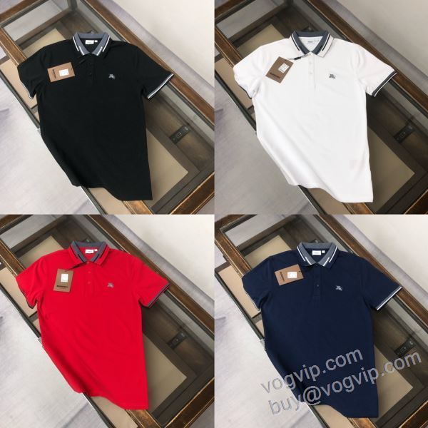 ずっと人気? バーバリー BURBERRY NXZBU277 vogブランド コピー 優良店 2025お得大人気 半袖ポロシャツ 4色可選