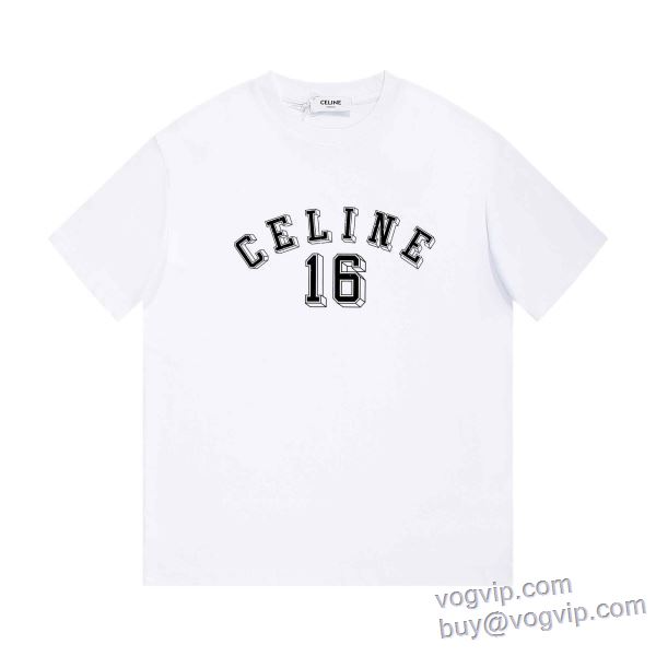 綺麗に決まるフォルム！ セリーヌ コピー ブランド 半袖Tシャツ 2色可選 2025年モデル入荷
