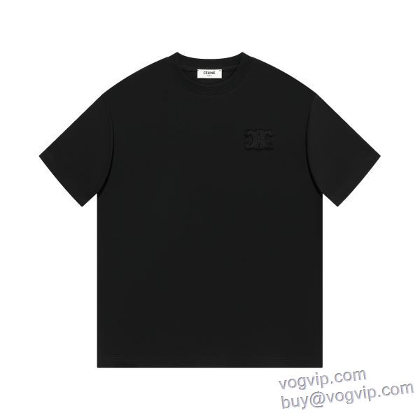 2025最新入荷 セリーヌ ブランドコピー 半袖Tシャツ 2色可選 選べる極上