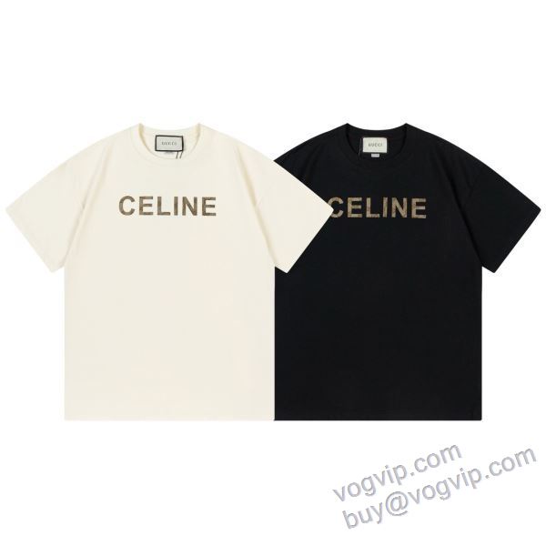 セリーヌ ブランドスーパーコピー 【大人気】定番商品 NXZCEL039 半袖Tシャツ 2色可選 2025超激得新作