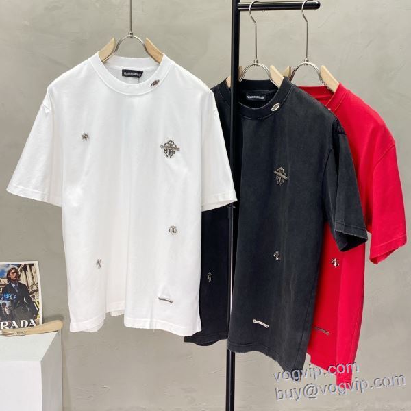 クロムハーツ ブランドコピー 2025年モデル入荷 半袖Tシャツ 3色可選 2年以上連続１位獲得