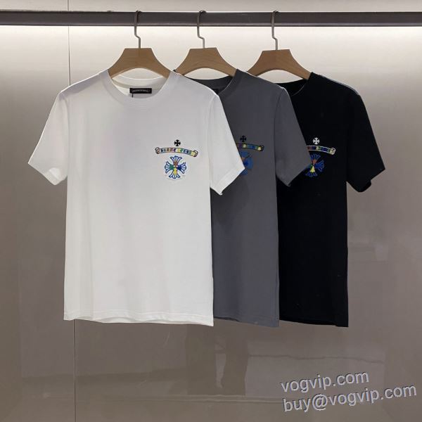 クロムハーツ ブランド 偽物 通販 2025春夏季超人気 半袖Tシャツ 3色可選 争奪戦必至