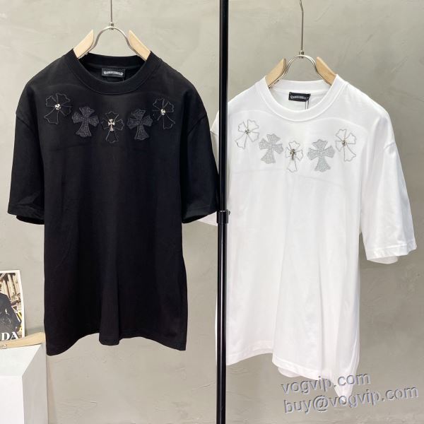 チノパン 狙える優秀アイテム クロムハーツ 2025お得セール 半袖Tシャツ CHROME HEARTS 偽物ブランド 2色可選