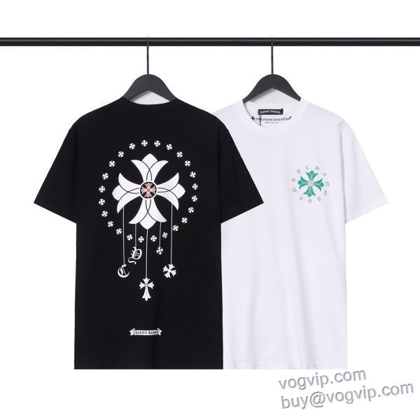 優美なお出かけスタイル 2025爆買い新作 半袖Tシャツ 2色可選 業界高品質スーパーコピー クロムハーツ CHROME HEARTS