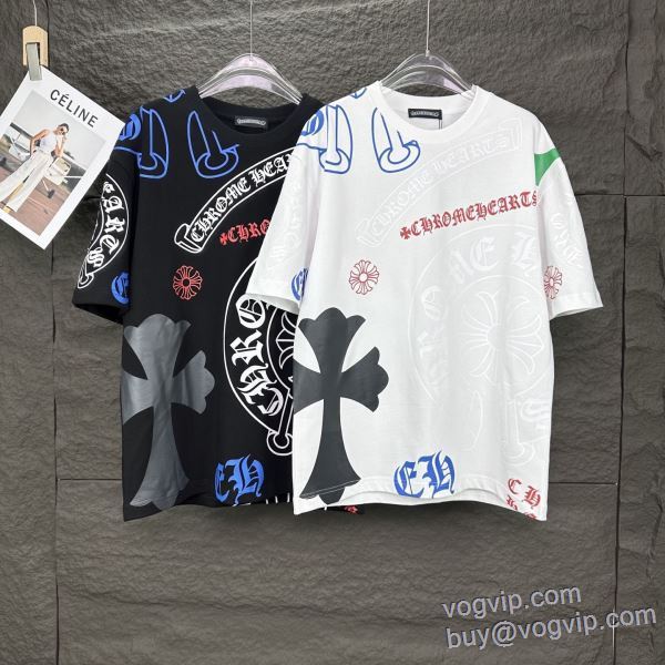 クロムハーツ CHROME HEARTS お洒落自在 半袖Tシャツ 2色可選 ブランドコピー 2025爆買い定番人気