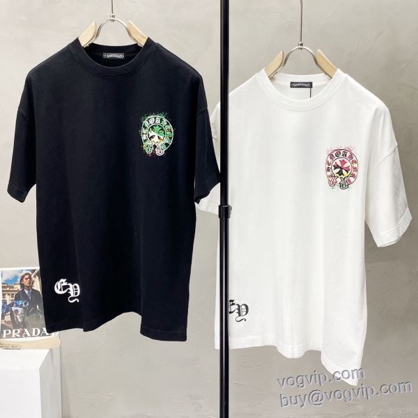 上質 ブランド 偽物 通販 クロムハーツ CHROME HEARTS 2025高級品 通販 半袖Tシャツ 2色可選