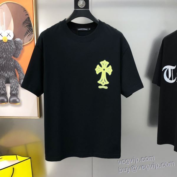 今からの季節にピッタリ！ 半袖Tシャツ 偽物ブランド クロムハーツ CHROME HEARTS 2025高級品 通販 2色可選