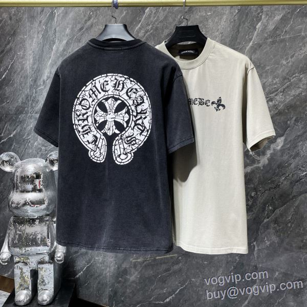 クロムハーツ 2025品質保証高品質 半袖Tシャツ 2色可選 CHROME HEARTS スーパーコピー ◆モデル愛用◆