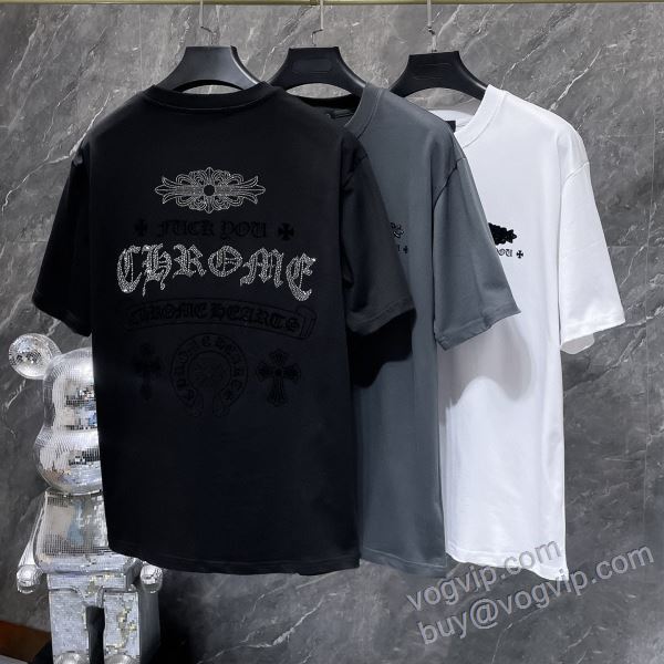 クロムハーツ ブランドスーパーコピー NXZCHR165 2025爆買い人気 半袖Tシャツ 3色可選