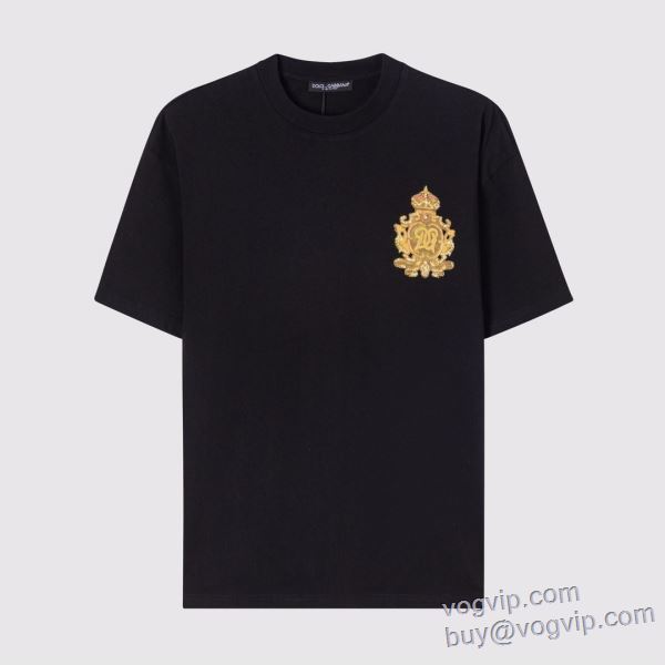 耐久性のある 半袖Tシャツ 2色可選 ドルチェ＆ガッバーナ Dolce&Gabbana 2025驚きの破格値安い VOGブランドスーパーコピー