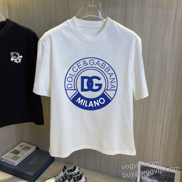 デザイン性の高い ドルチェ＆ガッバーナ Dolce&Gabbana 半袖Tシャツ 2色可選 業界高品質スーパーコピー 2025割引セール
