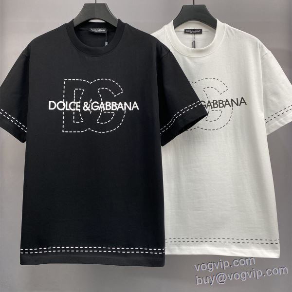 売れ筋のいい ドルチェ＆ガッバーナ ブランド 偽物 通販 半袖Tシャツ 2色可選 2025お得定番