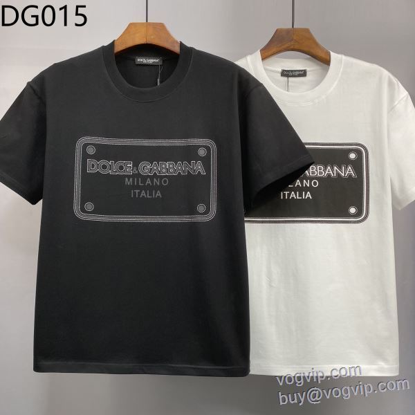 超目玉 ドルチェ＆ガッバーナ 偽物ブランド 2025新作品 2色可選 半袖Tシャツ