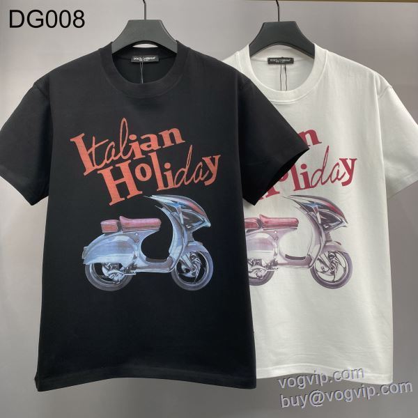 超限定即完売 ドルチェ＆ガッバーナ 2025最新入荷 Dolce&Gabbanaスーパーコピー 半袖Tシャツ 2色可選