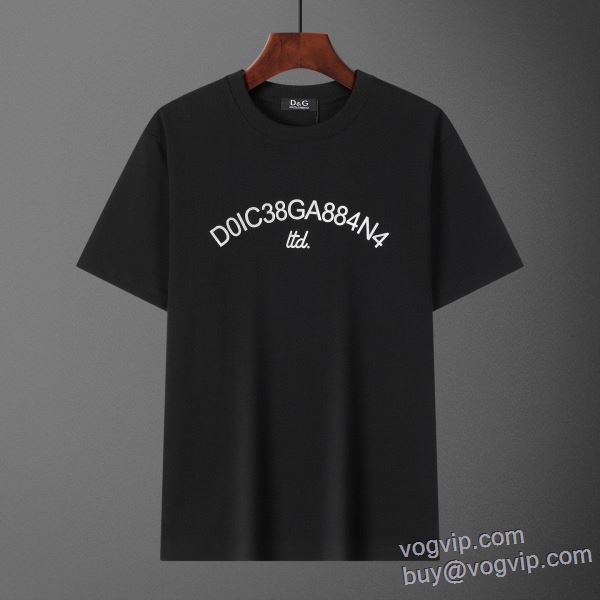 2025春夏季超人気 ドルチェ＆ガッバーナ Dolce&Gabbanaコピー ブランド 可愛く上品な雰囲気 半袖Tシャツ 2色可選