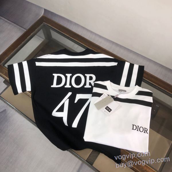 シックスタイルに活躍 半袖Tシャツ 2色可選 ディオール DIOR 2025激安大特価格安 最大級ブランドコピー通販優良店