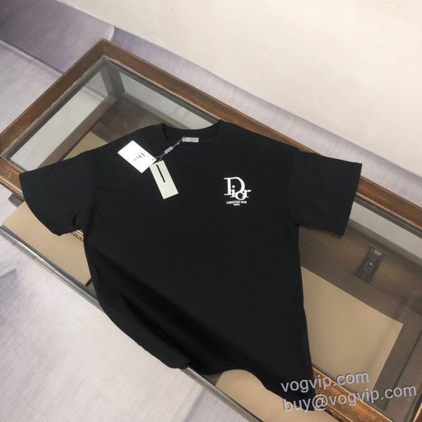 抜群な楽チン感ある大定番 半袖Tシャツ ディオール ブランド 偽物 通販 2025驚きの破格値爆買い 2色可選