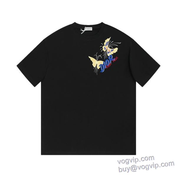 ブランドコピー代引き専門店 2025新商品! 半袖Tシャツ 2色可選 ディオール DIOR 可愛く上品な雰囲気
