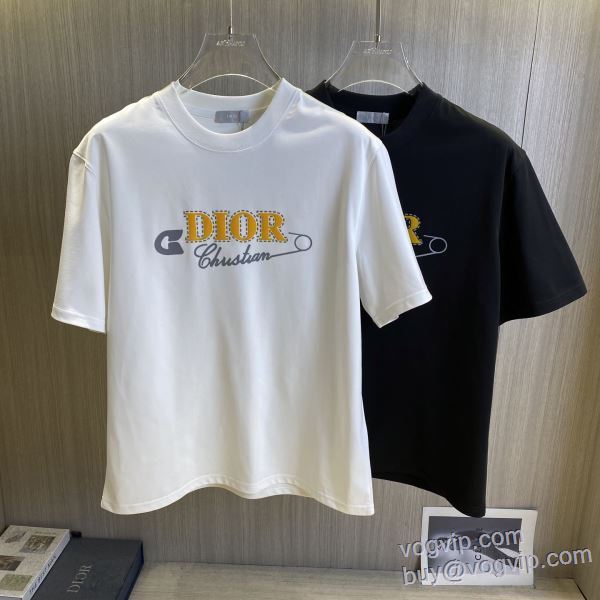 愛らしさ抜群！ 半袖Tシャツ ディオール DIOR コピー ブランド 2025お買い得品質保証 2色可選