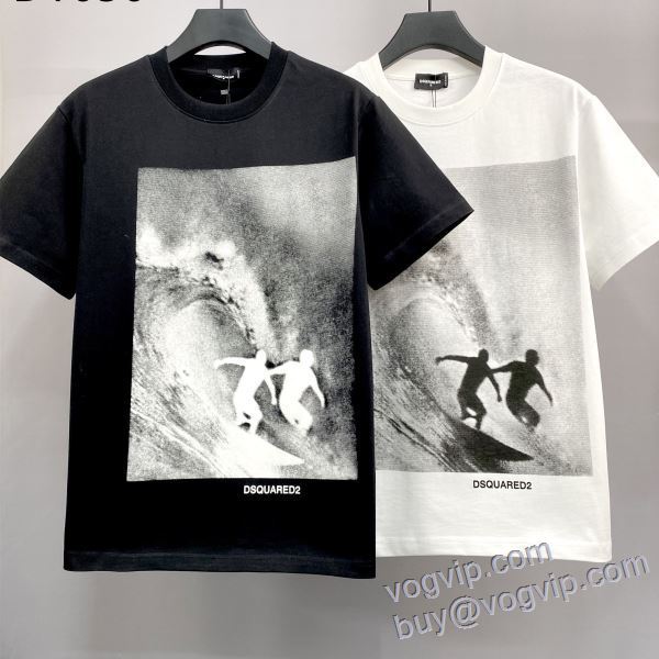 2025お得100%新品 ディースクエアード DSQUARED2 スーパーコピー 半袖Tシャツ 2色可選 海外セレブ愛用