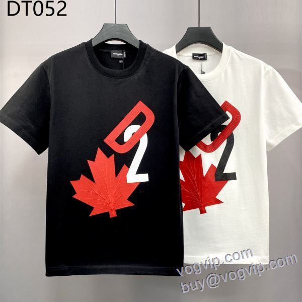 サイズ豊富 ディースクエアード DSQUARED2 ブランド 偽物 通販 2025お得100%新品 半袖Tシャツ 2色可選